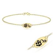 Anchor with Enamel Silver Bracelet BRS-263-GP